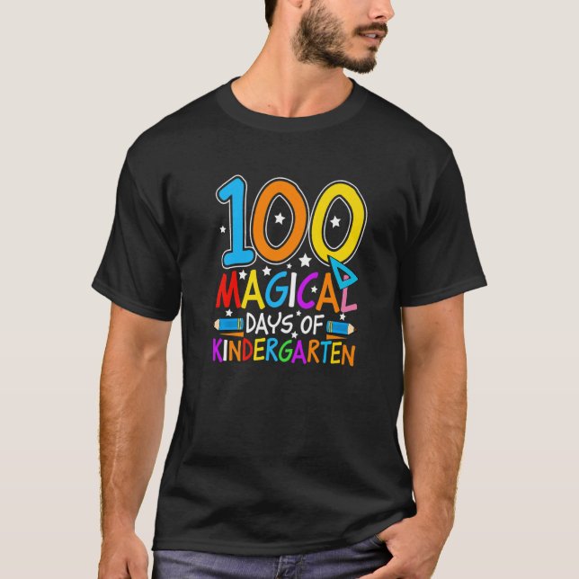Camiseta 100 Magical Days Of Kindergarten  Student Teacher (Anverso)