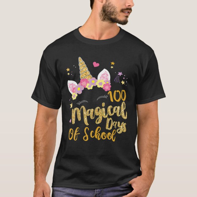 Camiseta 100 Mágicos Días De La Escuela De Jardín De Niños  (Anverso)