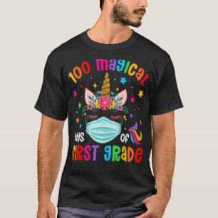 Camiseta 100 Mágicos Días De La Escuela De Primer Grado Uni