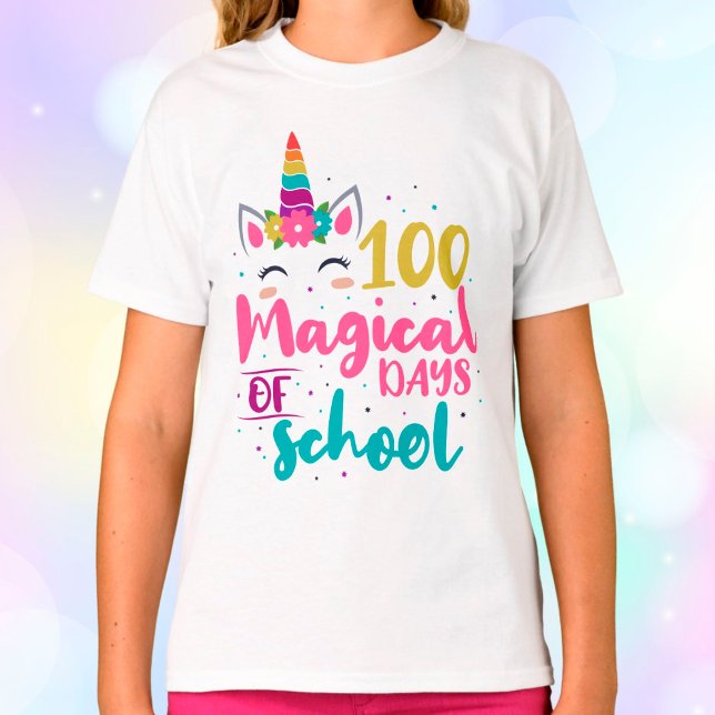 Camiseta 100 Mágicos Días Escolares De Unicornio (Subido por el creador)