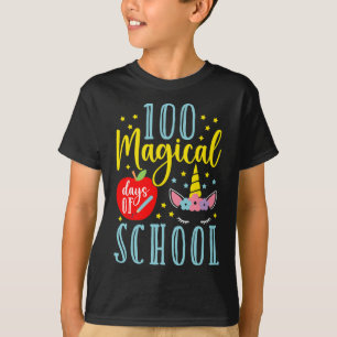 Camiseta 100 Mágicos Días Escolares Magicos De Unicornio