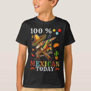 Camiseta 100% mexicanos hoy niños Cinco De Mayo Dab Mexican