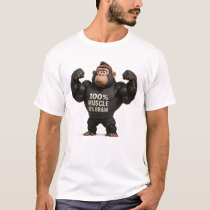Camiseta 100% Músculo 0% Cerebro - Gracioso Gimnasio Person