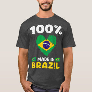 Camiseta 100 Percent Made In Brazil Brazilian Boys Girls Ki
