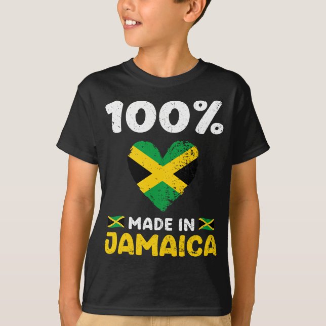 Camiseta 100 Por Ciento Hecho En Jamaica (Anverso)