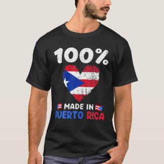 Camiseta 100 Por Ciento Hecho En Puerto Rica Divertido Desi