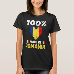 Camiseta 100 Por Ciento Hecho En Rumania Chicos Chicas Niño