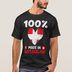 Camiseta 100 Por Ciento Hecho En Suiza Niños Chicas Suizos 