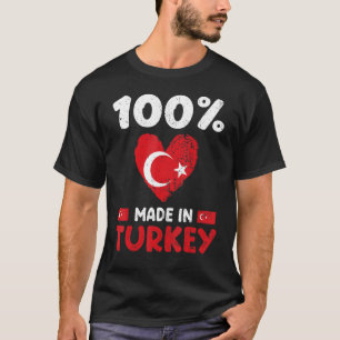 Camiseta 100 Por Ciento Hecho En Turquía Niños Chicas Turco