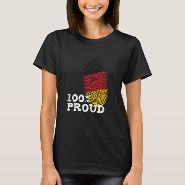 Camiseta 100 Proud Germany fingerprint flag for Proud Germa (Anverso)