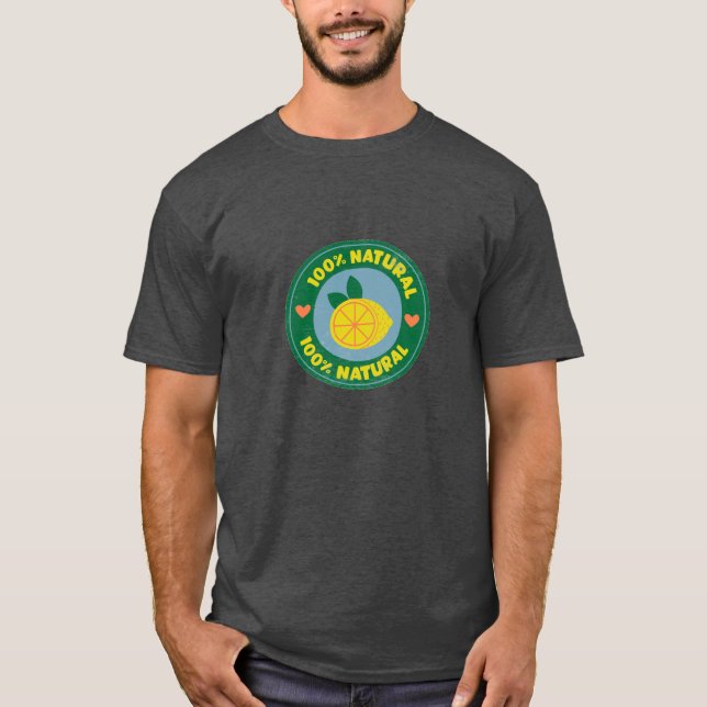 Camiseta 100% Símbolo de limón natural (Anverso)