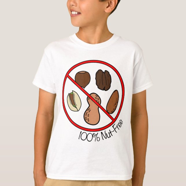 Camiseta 100% sin nueces (nueces de árbol y cacahuetes) (Anverso)
