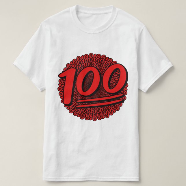 Camiseta 100 sobre 100 para 100 (Diseño del anverso)
