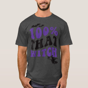 Camiseta 100 That Witch On Broom Halloween 3