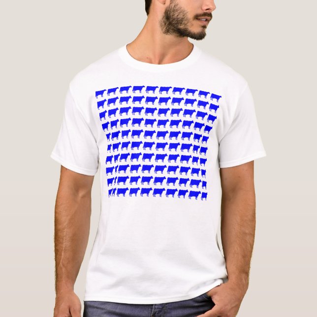 Camiseta 100 vacas - azul (Anverso)