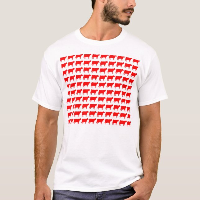 Camiseta 100 vacas - rojo (Anverso)