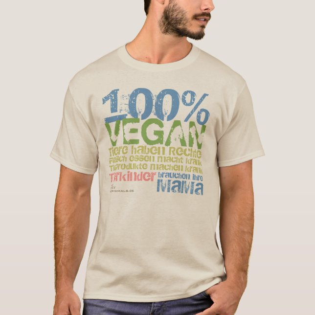 CAMISETA 100% VEGAN -/ (Anverso)