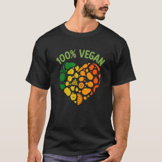 Camiseta 100 Vegan Colorful heart cool Vegetariedades de fr