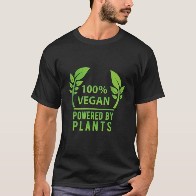 Camiseta 100 Vegan Powered By Plants Vegan Vegetarianism Ve (Anverso)