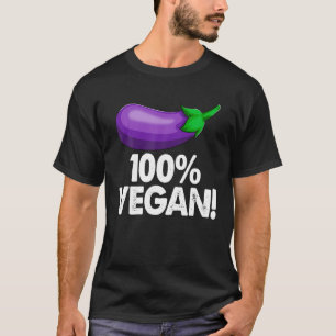 Camiseta 100% Vegan S Funny Eggplant Vegetable Tees Mujeres