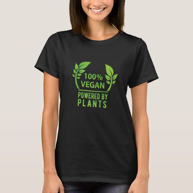 Camiseta 100 Vegetarianos Propulsados Por Plantas Vegetaris (Anverso)
