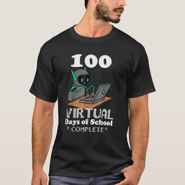 Camiseta 100 Virtual Days Of School Remote Learning Elearni (Anverso)