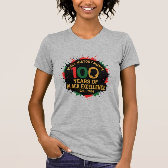 Camiseta 100 Years of Black Excellence – Black Pride (Anverso)