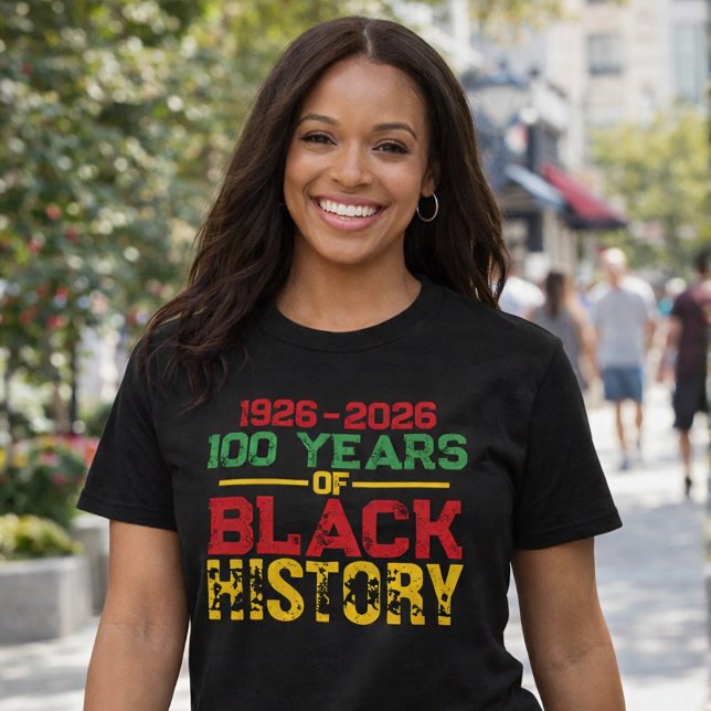 Camiseta 100 Years of Black History Typography (Subido por el creador)