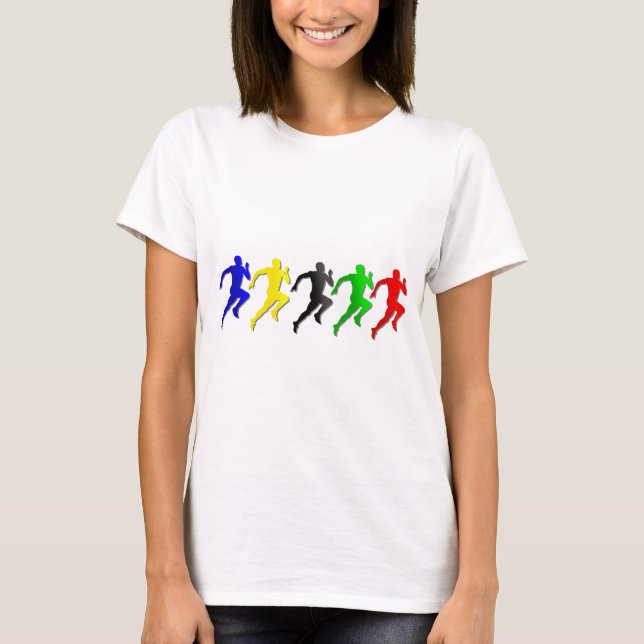 Camiseta 100m 200m 400m 800m Ejecutores corriendo (Anverso)