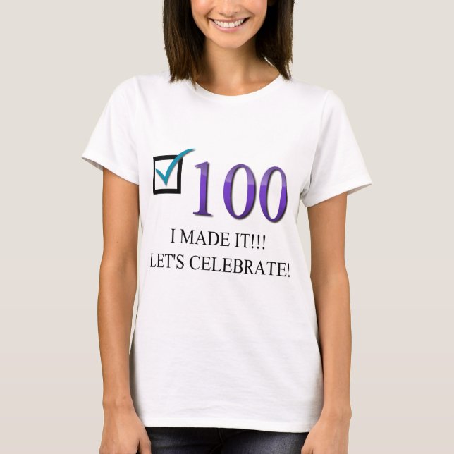 Camiseta 100o cumpleaños feliz (Anverso)