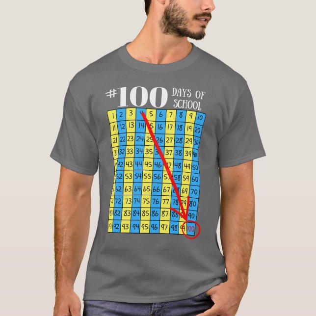 Camiseta 100o Día de hombres del profesor de la carta de la (Anverso)