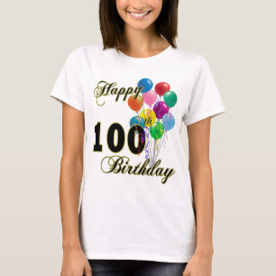 Camiseta 100os regalos de cumpleaños y ropa felices del