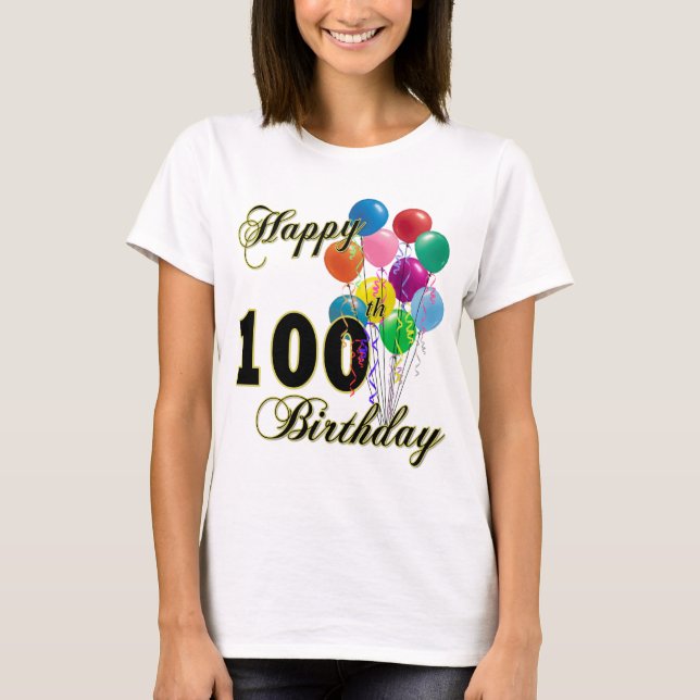 Camiseta 100os regalos de cumpleaños y ropa felices del (Anverso)