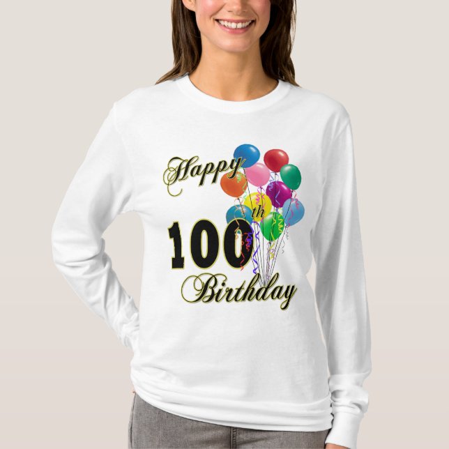 Camiseta 100os regalos de cumpleaños y ropa felices del (Anverso)
