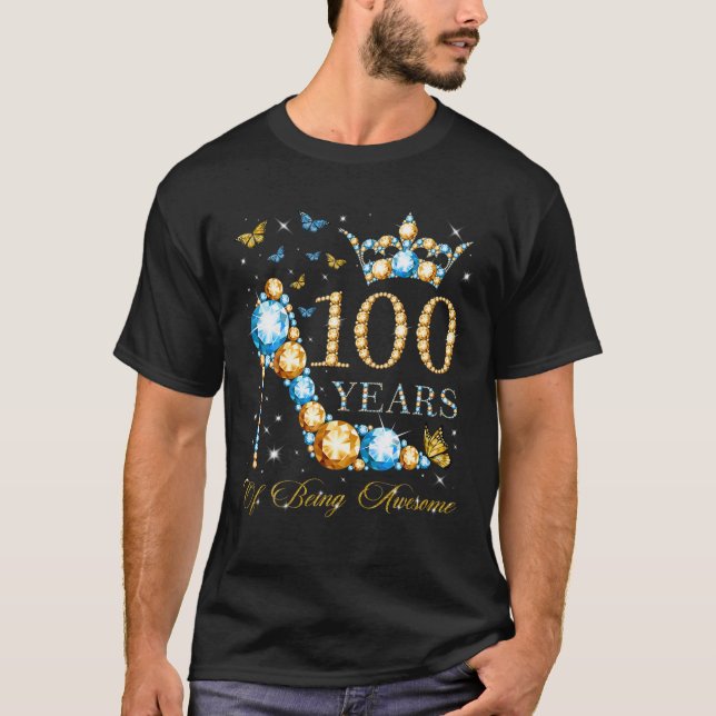 Camiseta 100Th Birthday 100 Years Of Being Awesome 100 Year (Anverso)