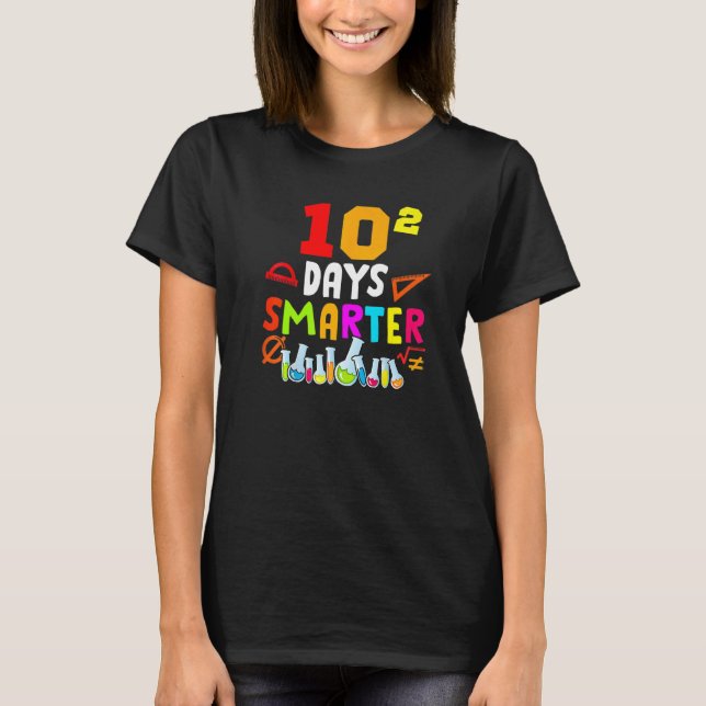 Camiseta 100th Day Math 10 Squared Teacher Student 100 Days (Anverso)