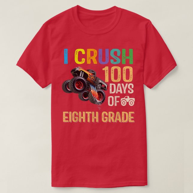 Camiseta 100th Day of Eighth Grade Shirt Funny Truck 100 Da (Diseño del anverso)