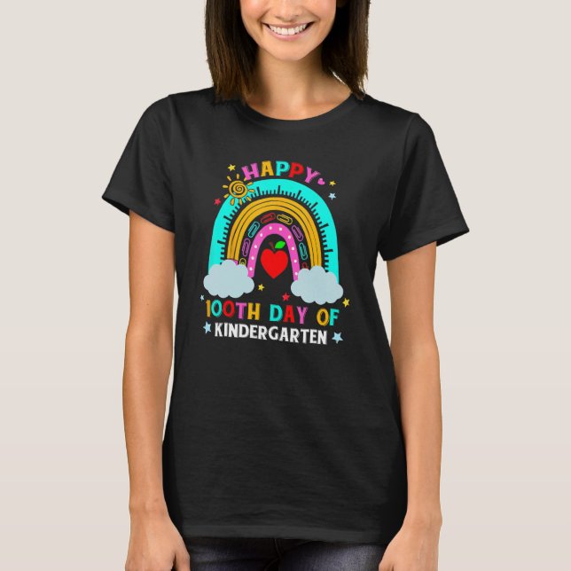 Camiseta 100th Day Of Kindergarten Teacher- 100 Days Smarte (Anverso)