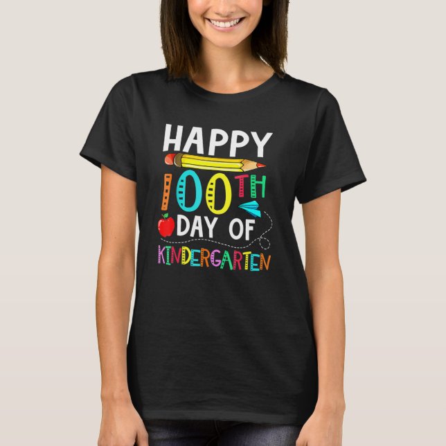 Camiseta 100th Day Of Kindergarten Teachers Kids 100 Days O (Anverso)