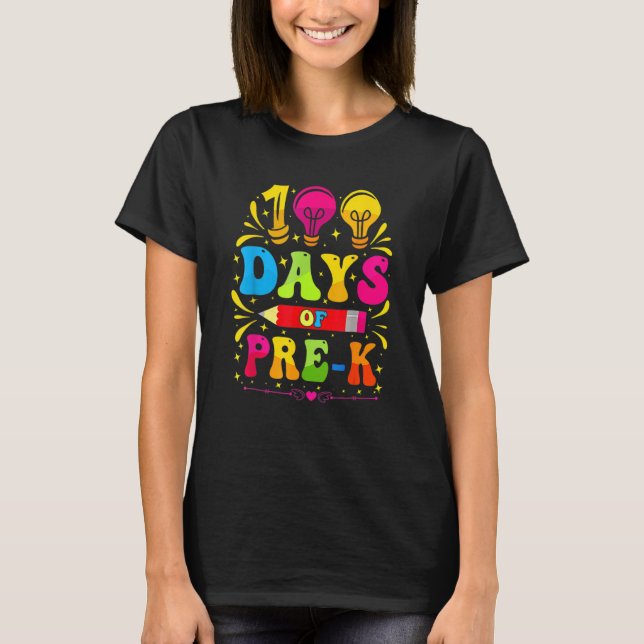 Camiseta 100th Day Of Pre K  100 Days School Teachers Stude (Anverso)