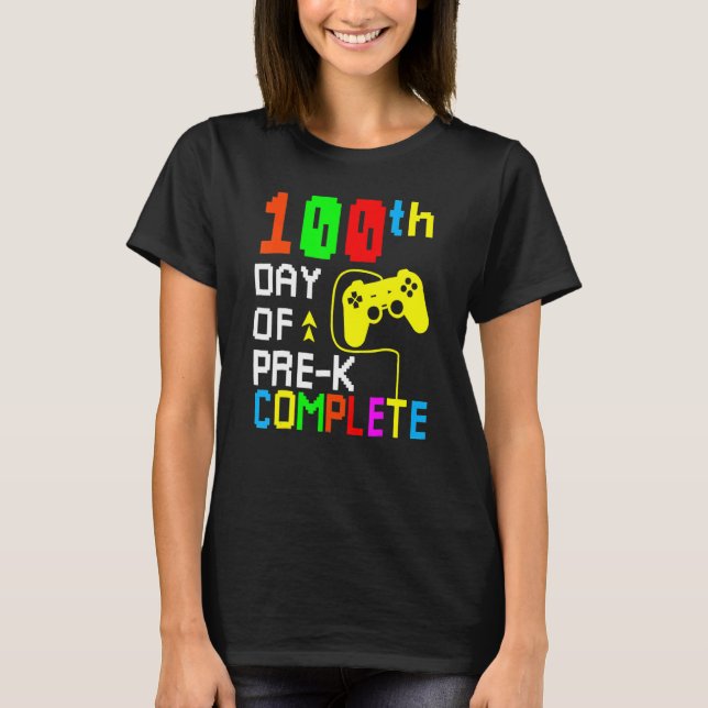 Camiseta 100th Day Of Pre K Complete Video Game 100 Days Gi (Anverso)