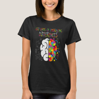 Camiseta 100th Day Of School 100 Days Of Brain Autism Aware