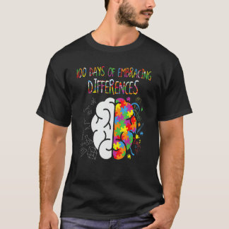 Camiseta 100th Day Of School 100 Days Of Brain Autism Aware