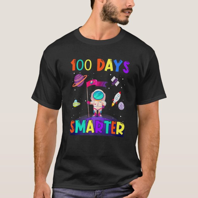 Camiseta 100th Day Of School 100 Days Smarter Books Space A (Anverso)