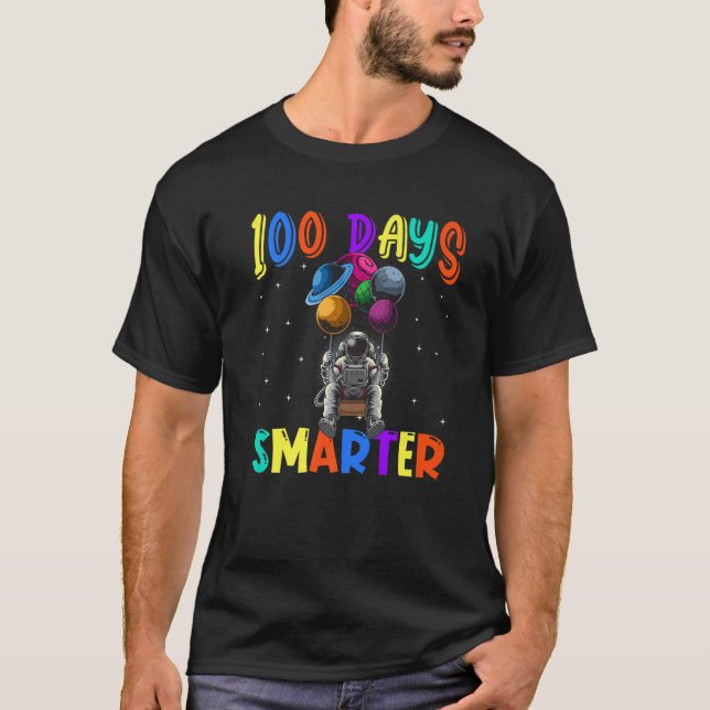Camiseta 100th Day Of School 100 Days Smarter Books Space A (Anverso)