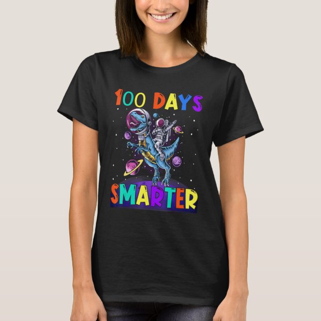 Camiseta 100th Day Of School 100 Days Smarter Books Space A (Anverso)
