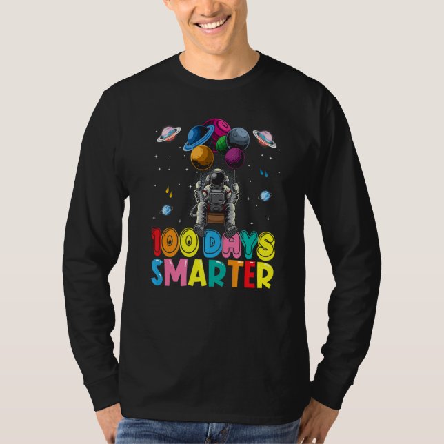 Camiseta 100th Day Of School 100 Days Smarter Space Astrona (Anverso)