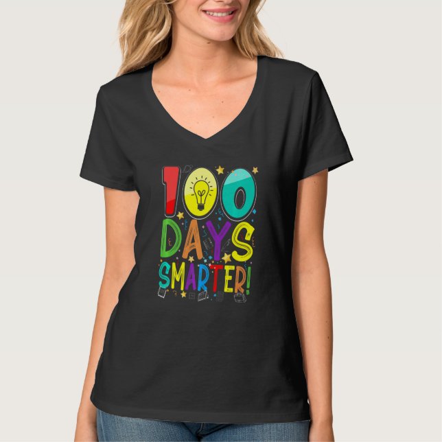 Camiseta 100th Day Of School 100 Days Smarter Teacher Stude (Anverso)