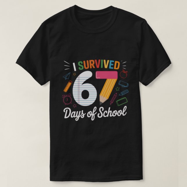 Camiseta 100th day of school,67, MEN WOMEN kids (Diseño del anverso)