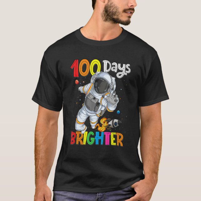 Camiseta 100th Day of School Astronaut Outer Space 100 Days (Anverso)